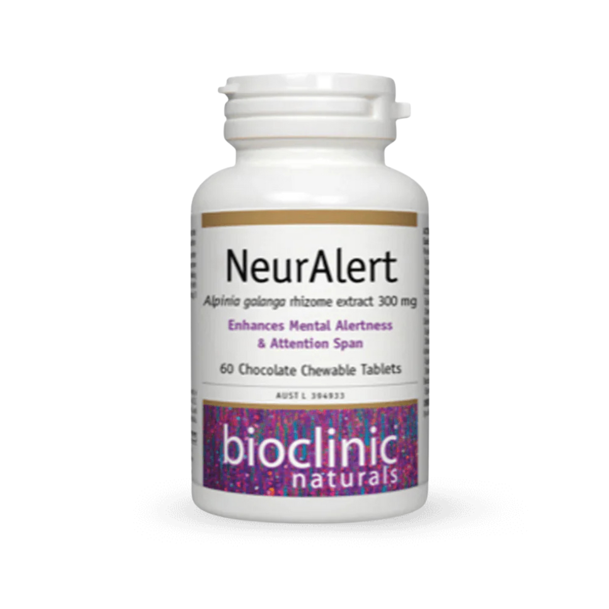Bioclinic Naturals NeurAlert Chocolate Chewable Tablets