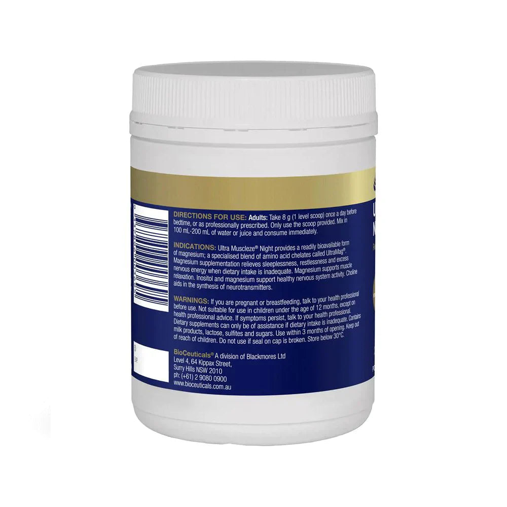 BioCeuticals Ultra Muscleze Night Oral Powder 240g