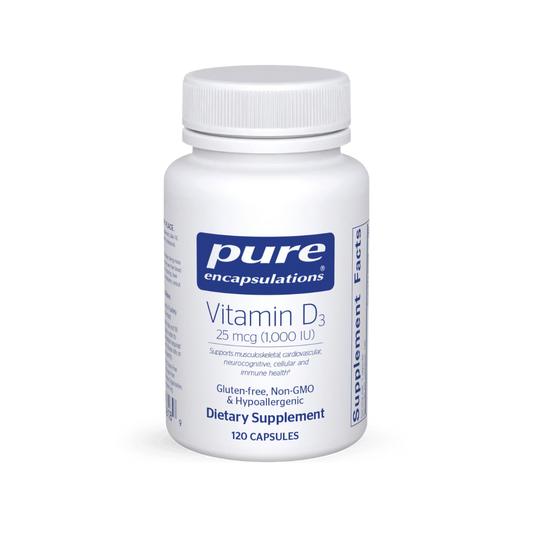 Pure Encapsulations Vitamin D3 1000 IU - 120 Softgel Capsules